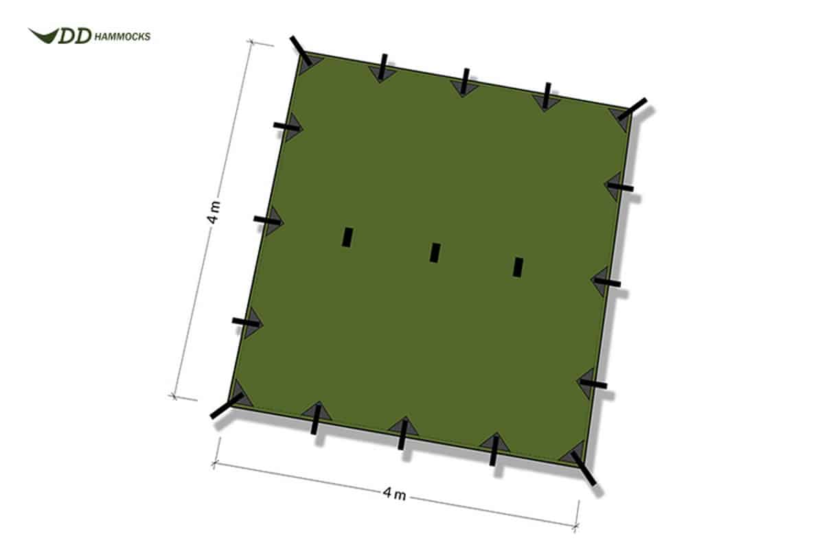 DD Hammocks Tarp 4x4 meter - FOREST GREEN