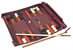 Leathersafe Packgammon - Læder rejse backgammon spil